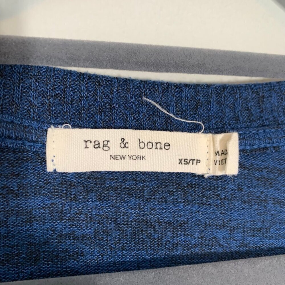 Rag & Bone Blue Gray Color Block Lightweight Crew… - image 6